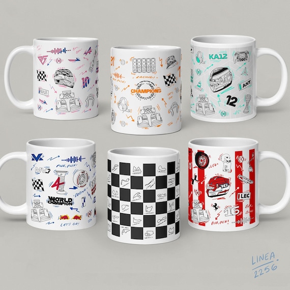 F1 Team Taza ceramica McLaren | Ferrari | Mercedes | RedBull  | Alpine | Tracks