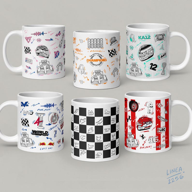 F1 Team Ceramic Mug - McLaren | Ferrari | Mercedes | RedBull | Alpine | Tracks image 1