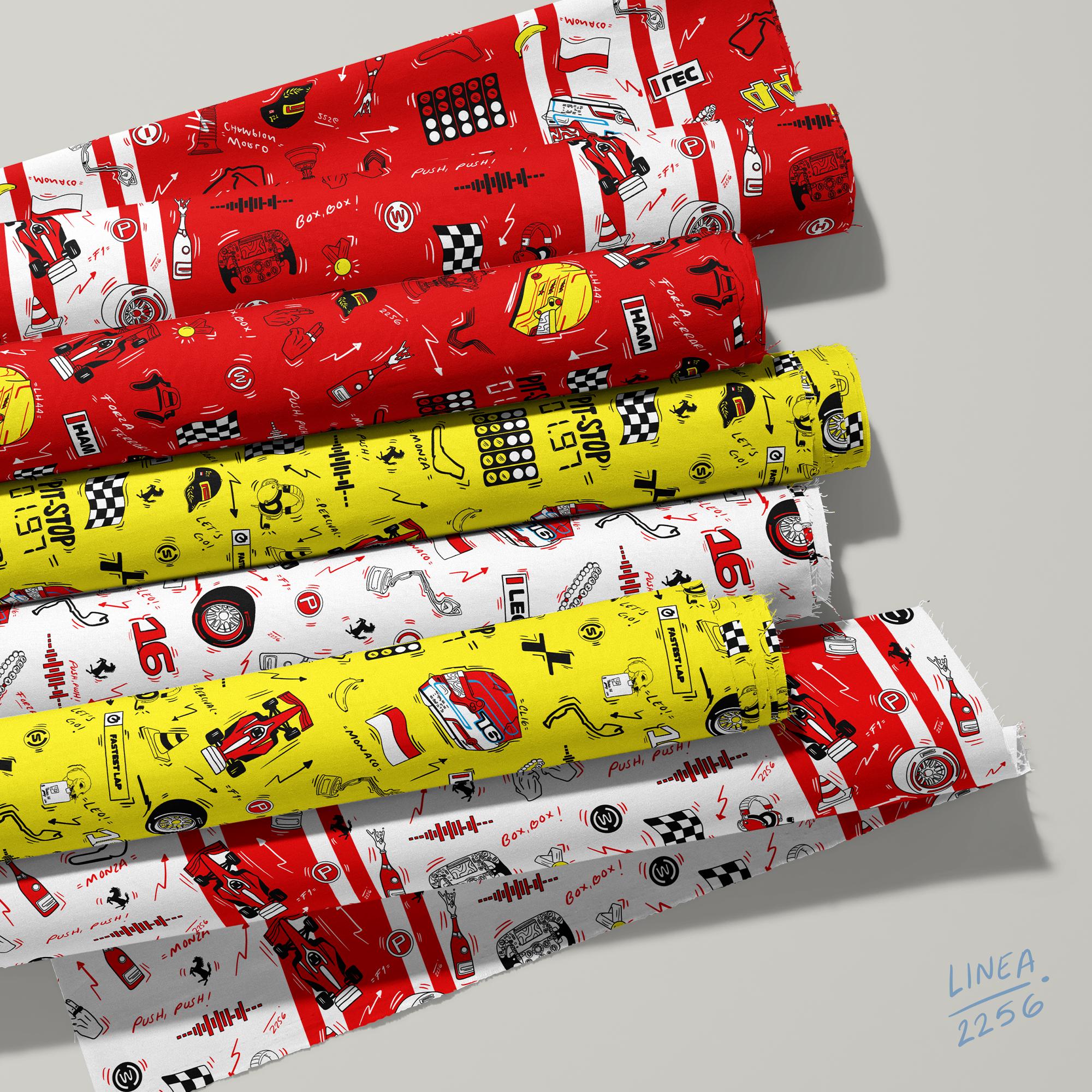 Ferrari Formula 1 Team | Organic Quilted Cotton Fabric - Etsy