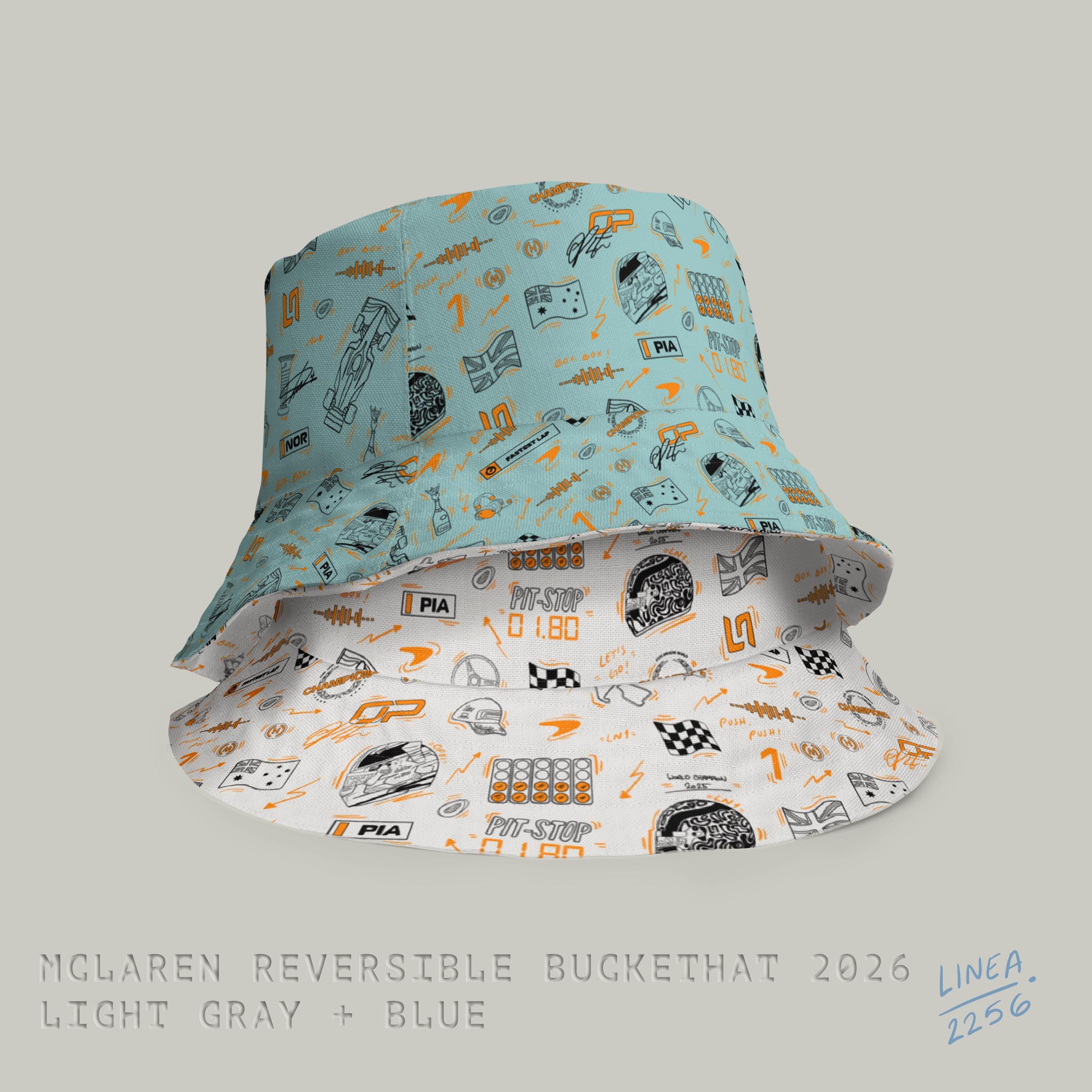 Reversible Mclaren F1 Bucket Hat – Doodle Print | Breathable