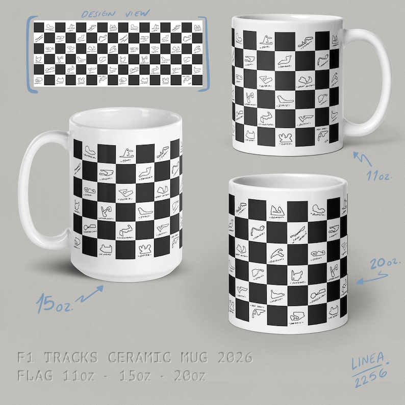 F1 Team Ceramic Mug - McLaren | Ferrari | Mercedes | RedBull | Alpine | Tracks Tracks