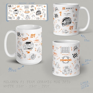 F1 Team Ceramic Mug - McLaren | Ferrari | Mercedes | RedBull | Alpine | Tracks McLaren