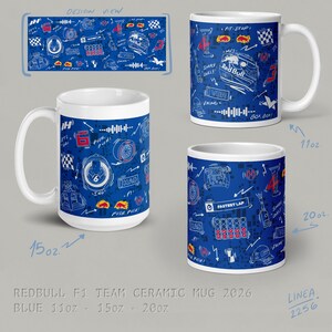 F1 Team Ceramic Mug - McLaren | Ferrari | Mercedes | RedBull | Alpine | Tracks RedBull - Blue