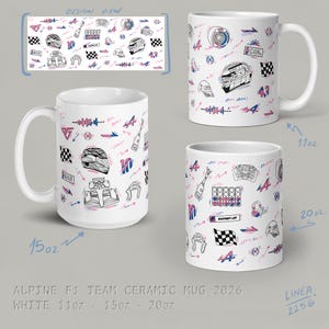 F1 Team Ceramic Mug - McLaren | Ferrari | Mercedes | RedBull | Alpine | Tracks Alpine