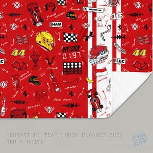 F1 Theam Throw Blanket | Mclaren | Ferrari | RedBull | Mercedes Ferrari Red