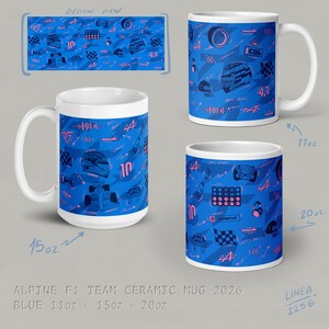F1 Team Ceramic Mug - McLaren | Ferrari | Mercedes | RedBull | Alpine | Tracks Alpine - Blue