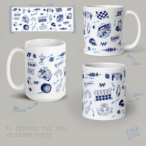 F1 Team Ceramic Mug - McLaren | Ferrari | Mercedes | RedBull | Alpine | Tracks Williams
