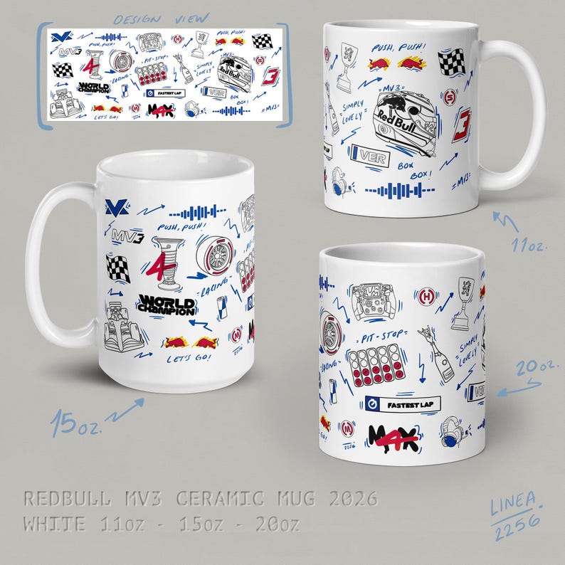 F1 Team Ceramic Mug - McLaren | Ferrari | Mercedes | RedBull | Alpine | Tracks MV3