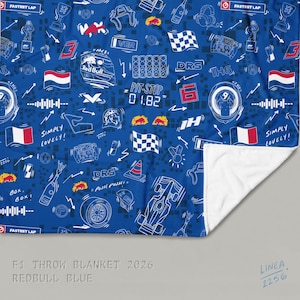 F1 Theam Throw Blanket | Mclaren | Ferrari | RedBull | Mercedes RedBull Blue