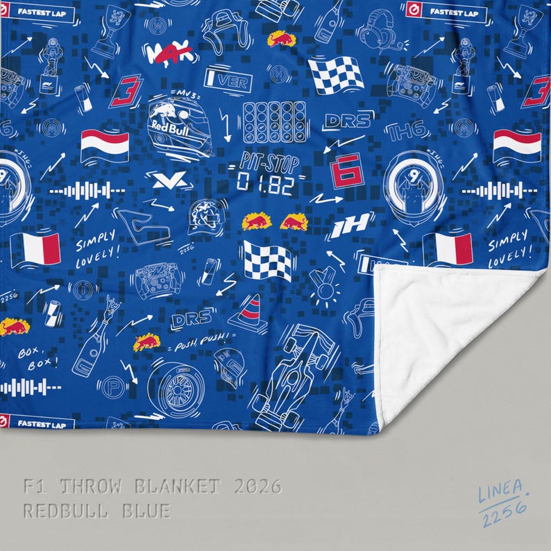 F1 Theam Throw Blanket | Mclaren | Ferrari | RedBull | Mercedes RedBull Blue