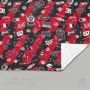 F1 Theam Throw Blanket | Mclaren | Ferrari | RedBull | Mercedes Haas Black