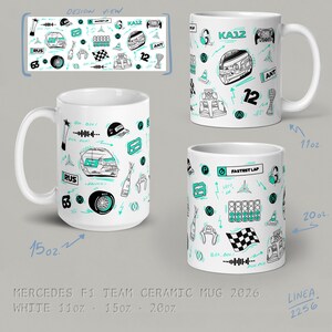 F1 Team Ceramic Mug - McLaren | Ferrari | Mercedes | RedBull | Alpine | Tracks Mercedes