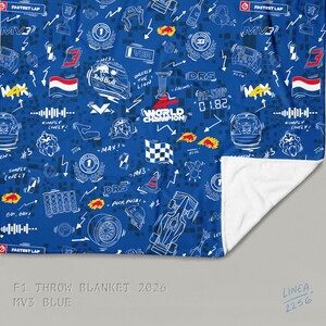 F1 Theam Throw Blanket | Mclaren | Ferrari | RedBull | Mercedes MV3 Blue