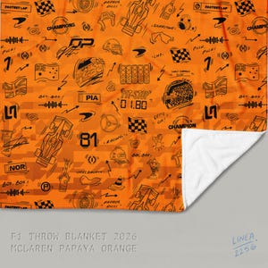 F1 Theam Throw Blanket | Mclaren | Ferrari | RedBull | Mercedes McLaren Orange