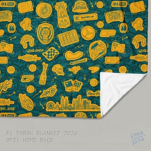 F1 Theam Throw Blanket | Mclaren | Ferrari | RedBull | Mercedes OP81 Home Race