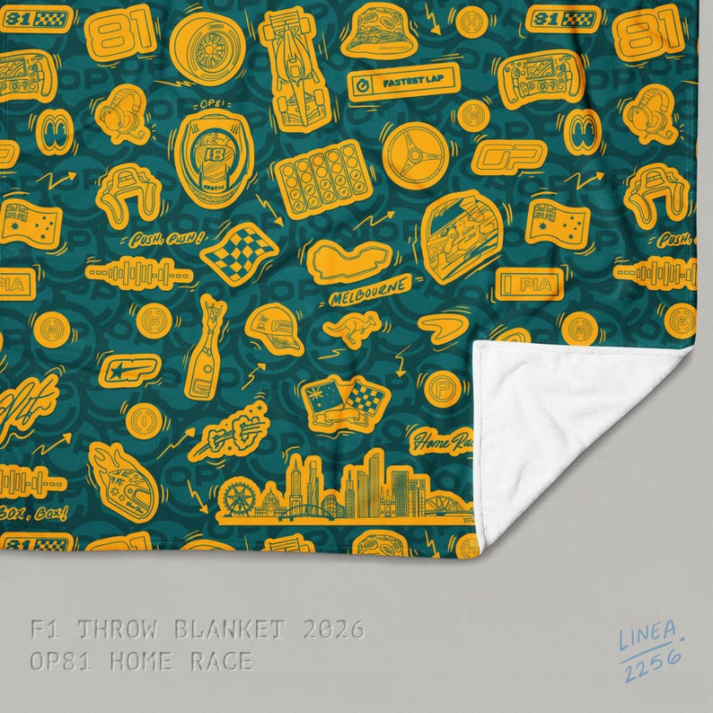 F1 Theam Throw Blanket | Mclaren | Ferrari | RedBull | Mercedes OP81 Home Race
