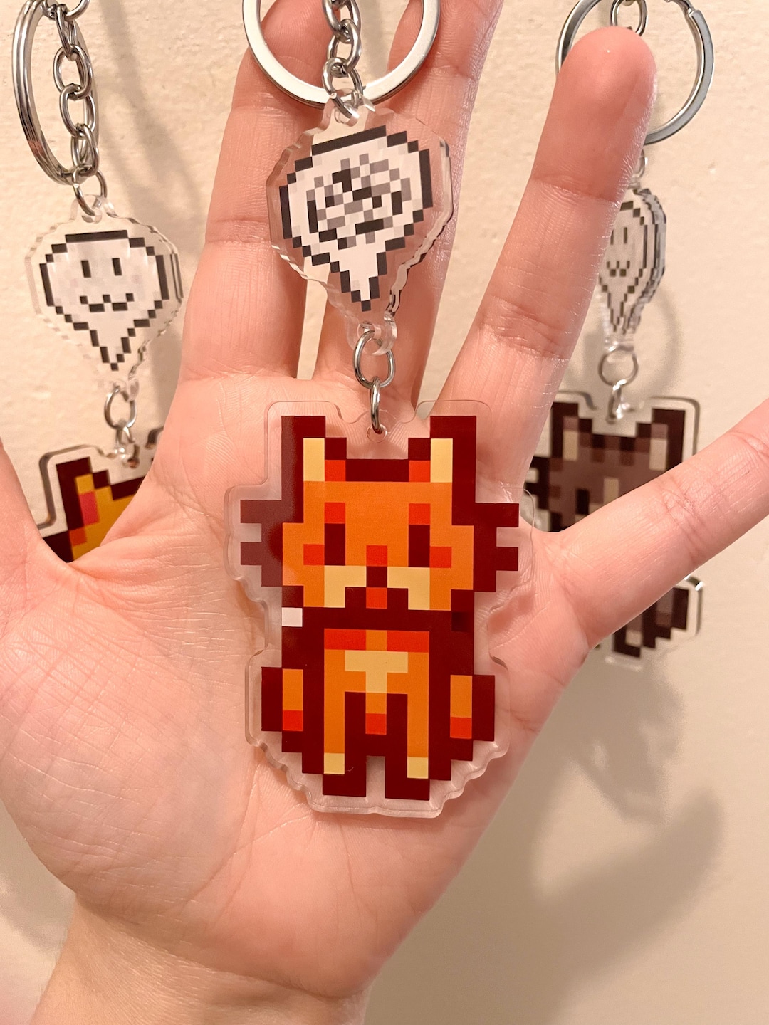 Stardew Valley Orange Cat Keychain Bag Charm | Double-sided Emotion ...