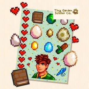 Stardew Valley - Folha de adesivos de personalidade do personagem Alex | Adesivo SDV - Namorado do futebol Jock Academia Esportes Marido