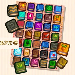 Stardew Valley Bücher Sticker Bogen | Komplette Verkäufer und Lost Books Sammlung ! - Bibliothek versteckt Bücher visuellen Sammlerführer