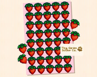 Stardew Valley Mini Strawberry Sticker Sheet: Planner Decals