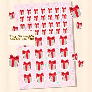 Icônes cadeau Animal Crossing - Autocollants en vinyle imperméables Tiny Present de l'ACNH | Parfait pour les journaux, les agendas et les cadeaux, un ballon