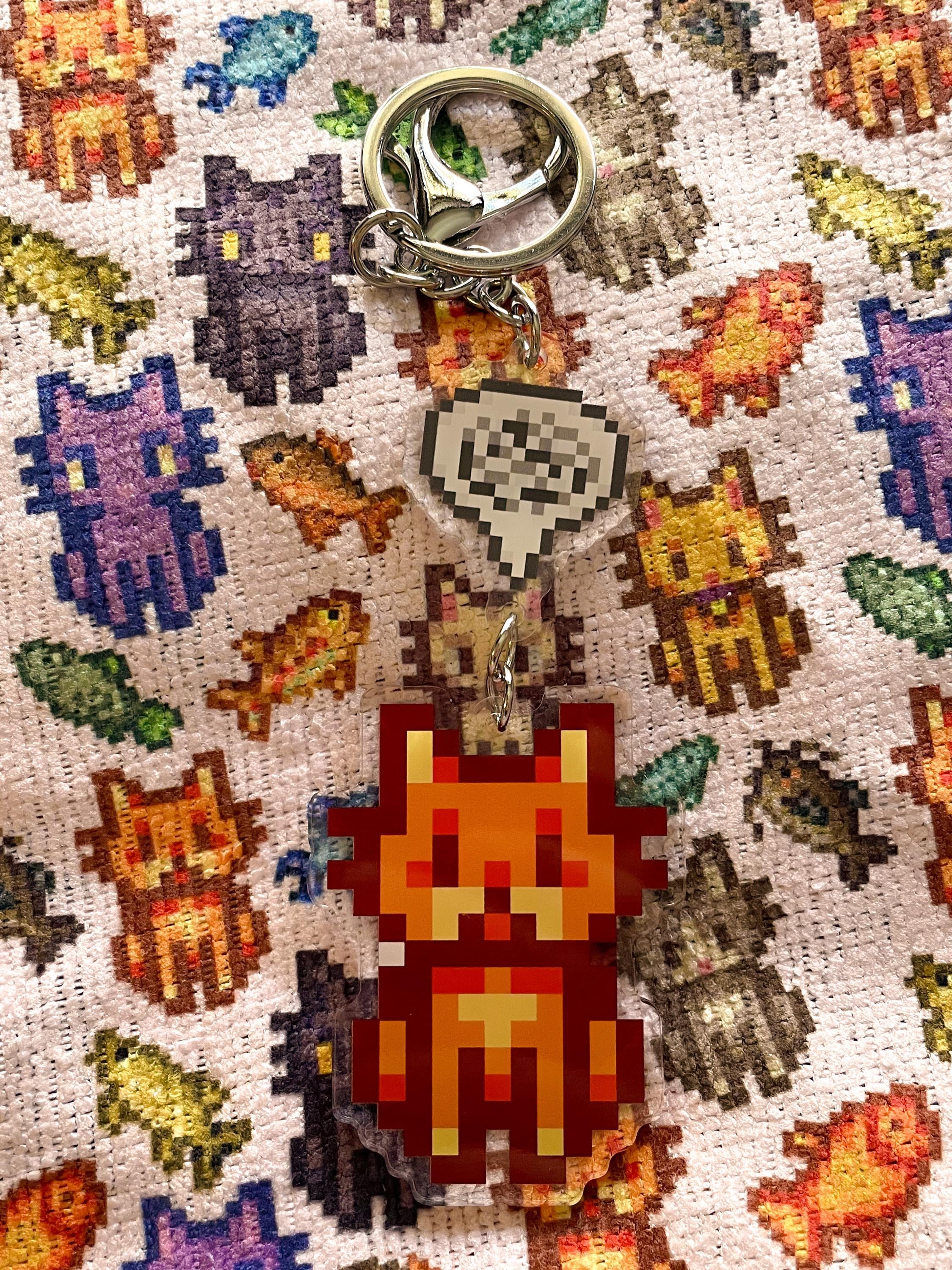 Stardew Valley Orange Cat Keychain Bag Charm | Double-sided Emotion ...
