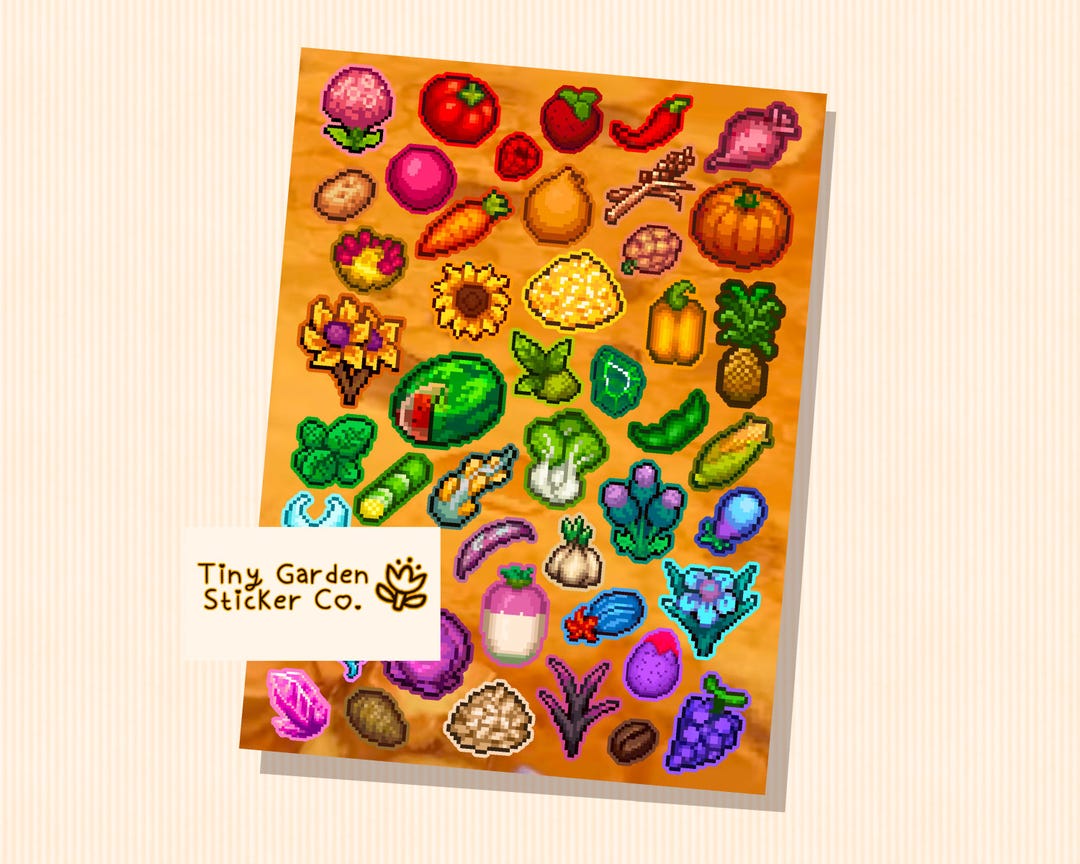 Crops Sticker One Lonely Outpost Crops Sticker Sheet: Cozy Gaming Decor - Etsy