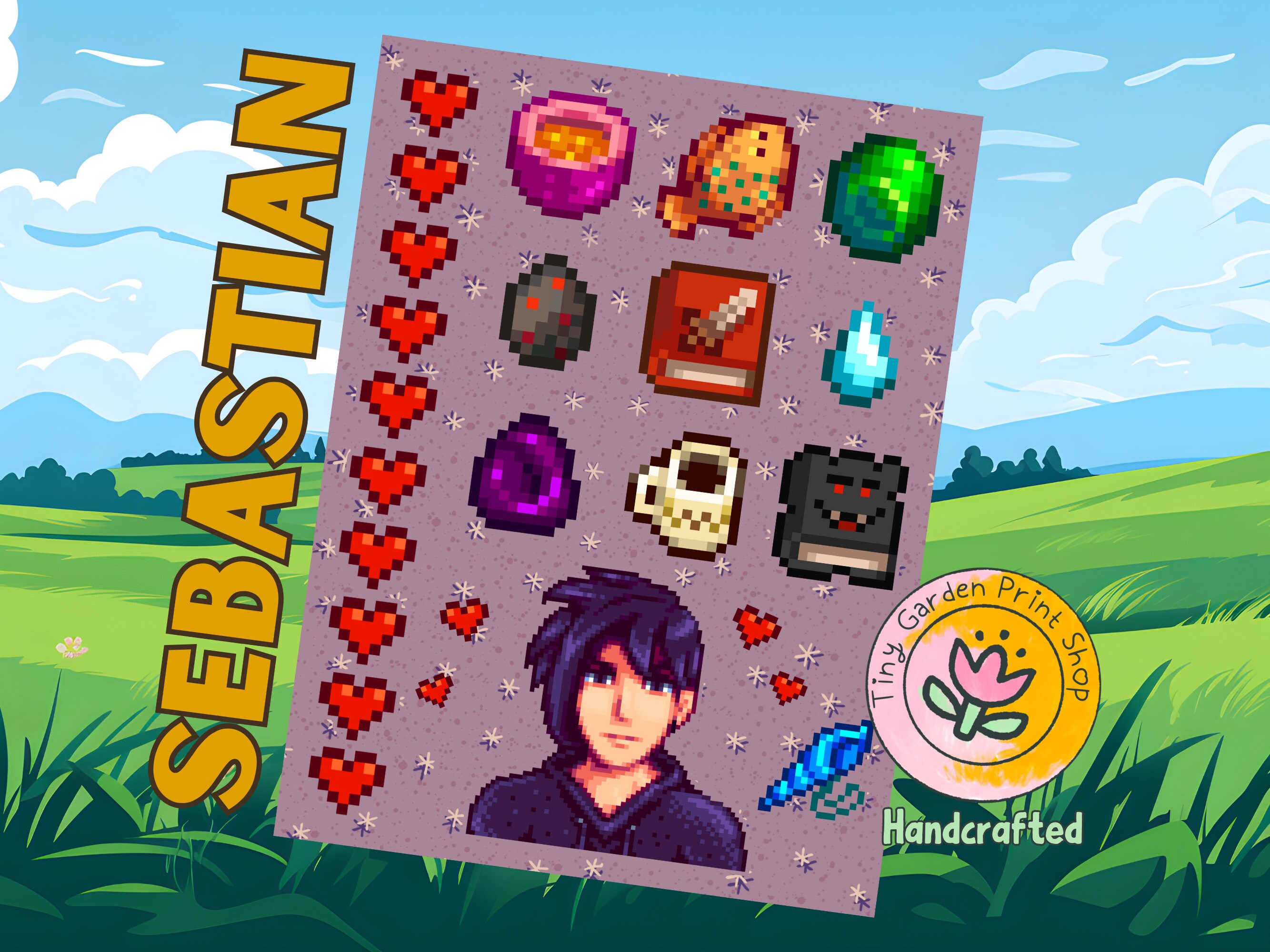 Stardew Valley Character Personality Sticker Sheets SDV SEBASTIAN - Etsy
