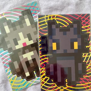 Pegatina de gato de Stardew Valley, tamaño grande, SDV, gran jugador, gatito, mascota, pixel art