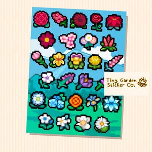 Fields of Mistria – Flower Collection Sticker Sheet | 27 Flowers Included