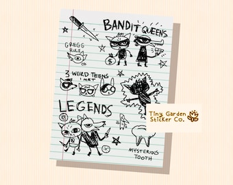 Night in the Woods Sticker Sheet: Mae's Notebook Art, NITW Fan Vinyl Decals