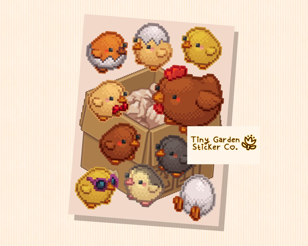 Chicken Family Stickers - Gaming Sticker Sheet - Unique Collection of ...