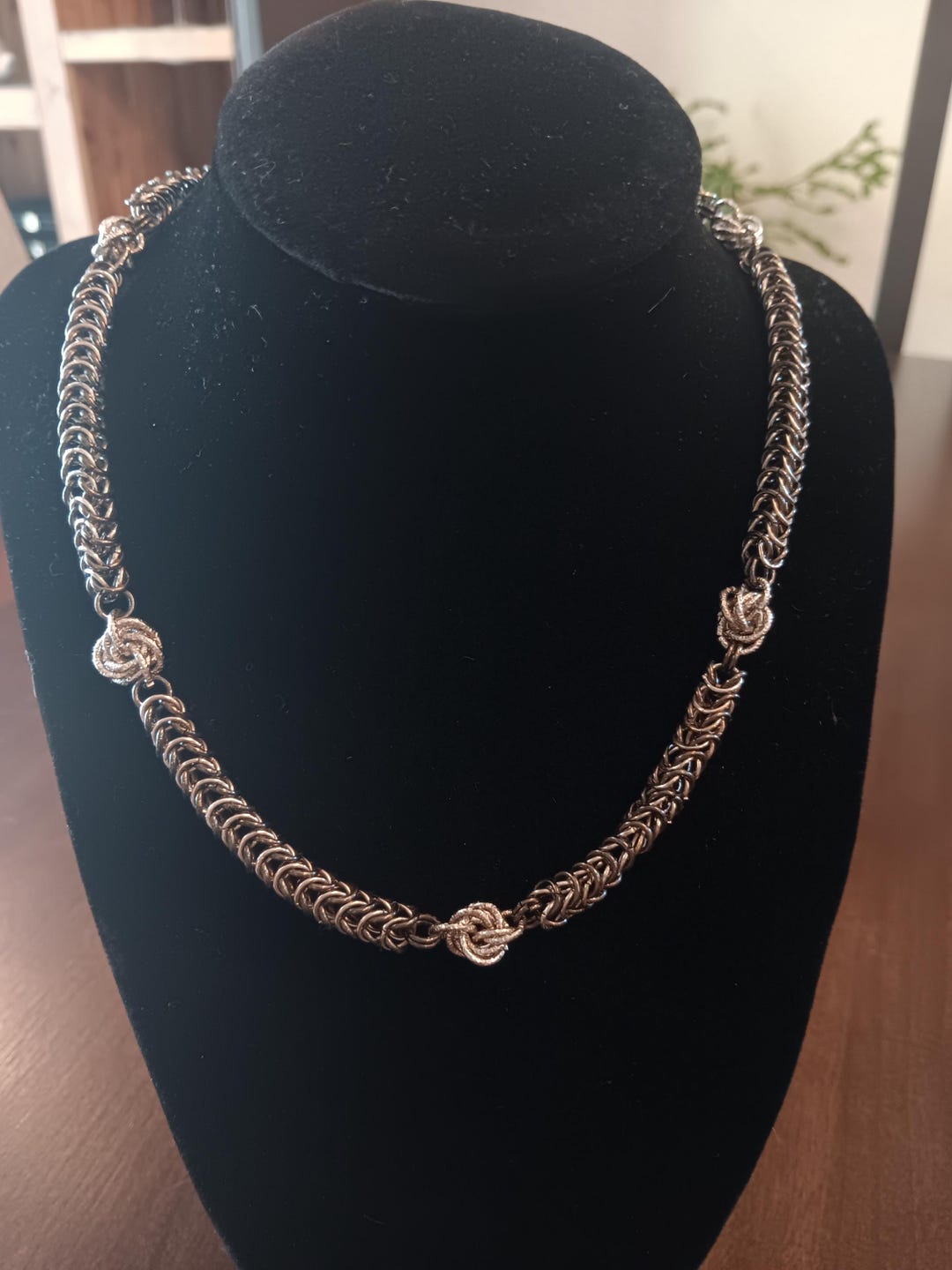 Box Chain Chainmail Necklace | Black and Silver | Fantasy Jewelry - Etsy