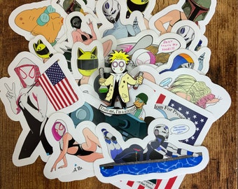 1 Pin and 3 Stickers Bundle