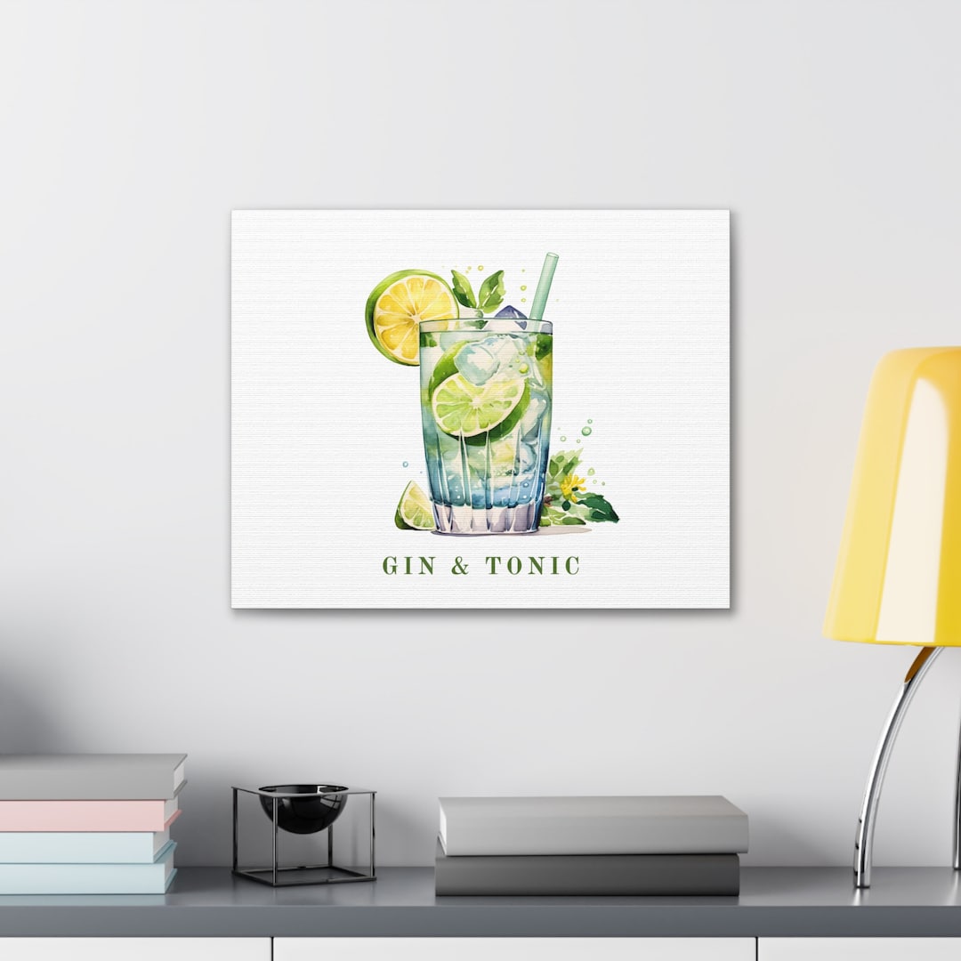 Gin and Tonic Art Gin and Tonic Art Canvas Abstract Wall Etsy