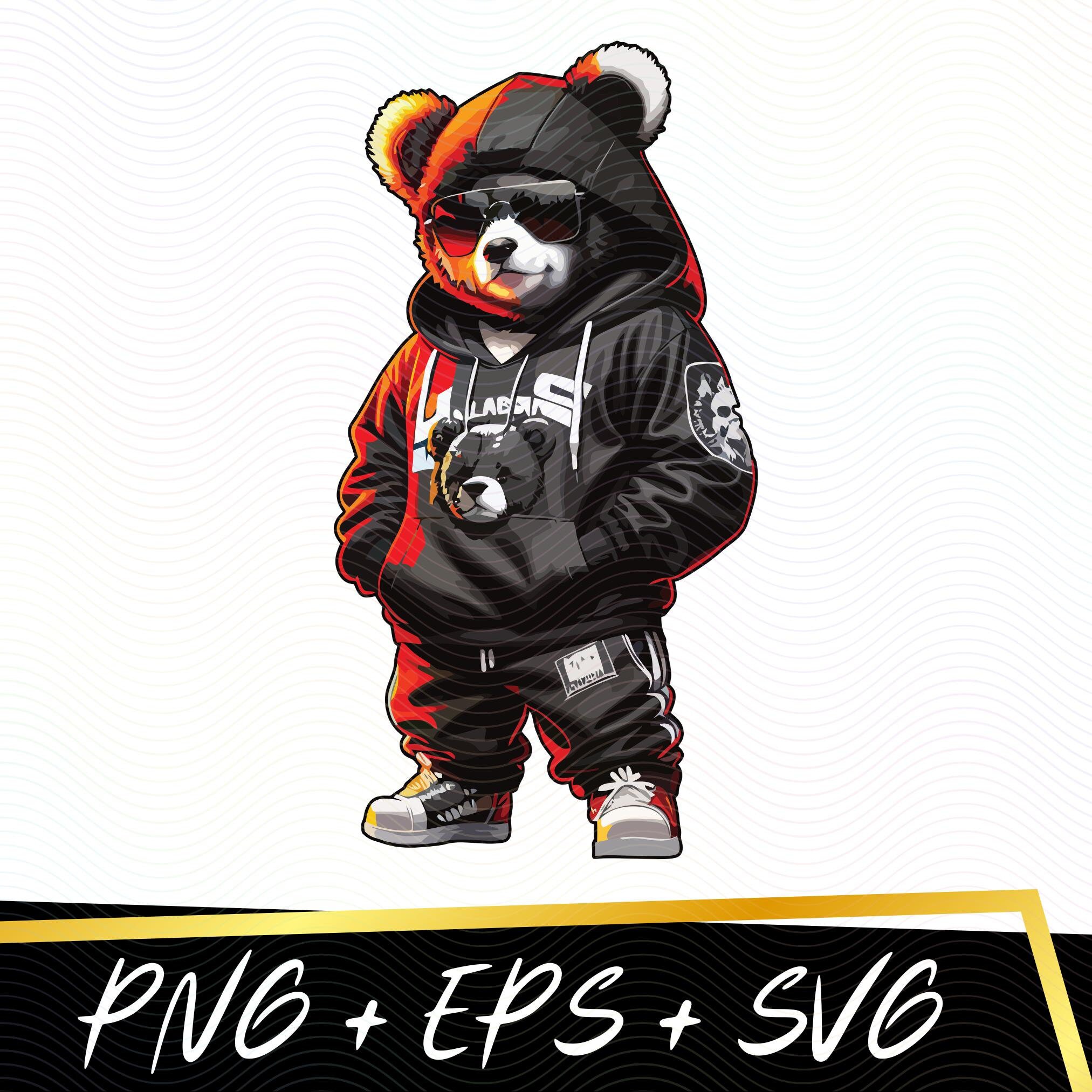 Cooler Gangster Teddy Bär Svg Png Eps Dtg Dtf Druck Urban - Etsy