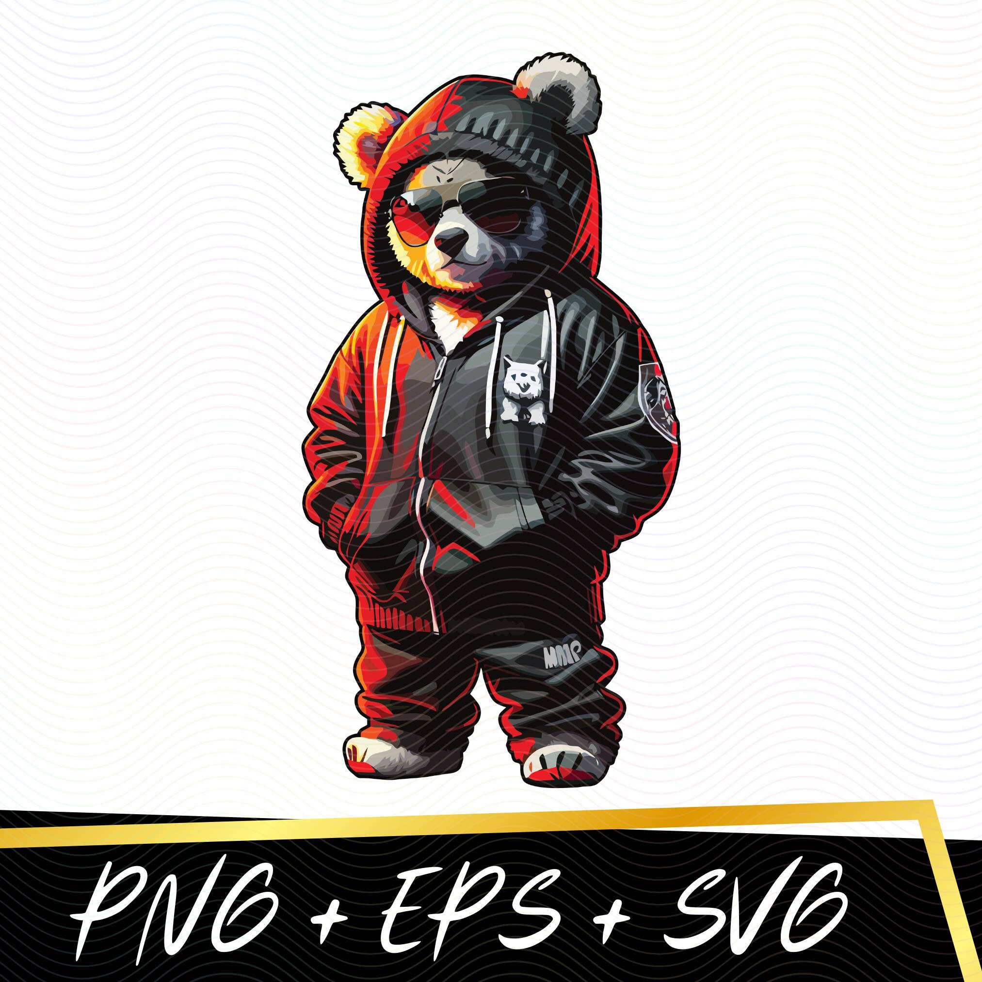 Cooler Gangster Teddy Bär Svg Png Eps Dtg Dtf Druck Urban - Etsy