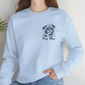 Pug Mom Crew Neck Sweater |Pug Owner Gift| Pug lover sweater|
