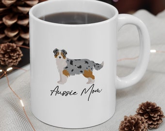 Aussie Mom Ceramic Mug | Dog Lover Gift | Australian Shepherd Lover|