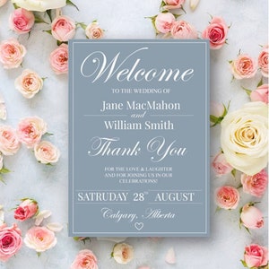Dusty Blue and White Wedding Ceremony Program Template