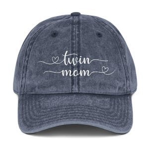 Vintage Embroidered Cap for Twin Moms - Perfect Gift for Mother&#39;s Day, Casual Wear, Birthday, Family Outings, Everyday Style
