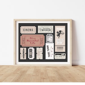 It&#39;s a Beautiful Life Ticket Collage Print | Vintage Wall Art | Retro Ticket Poster | Digital Print | Aesthetic Poster