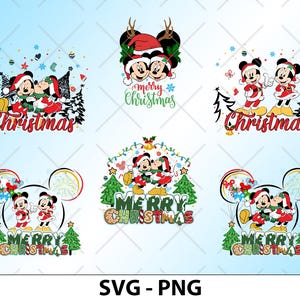 Santa Mouse Couple SVG PNG, Merry Christmas 2024 Svg, Mouse Merry Christmas Svg Png, Christmas Season Svg Png Sublimation Designs