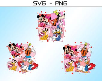 Valentine Day SVG PNG Bundle , Mouse And Friends Valentine Png, Magical Heart Valentines Svg, Happy Valentine's Day Png, Valentine Couple