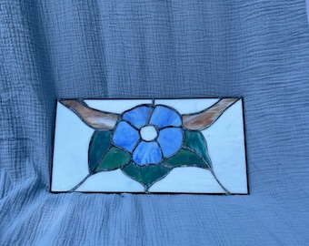 Blue flower stained glass