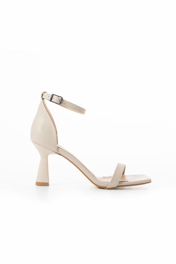beige mid heels
