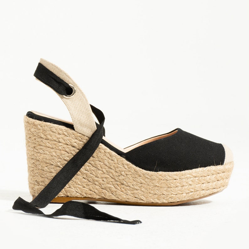 espadrille wedges open toe black
