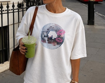 Disco Ball Kiss Graphic T-shirt - Harry Inspired Together Concert Outfit - Tour Festival