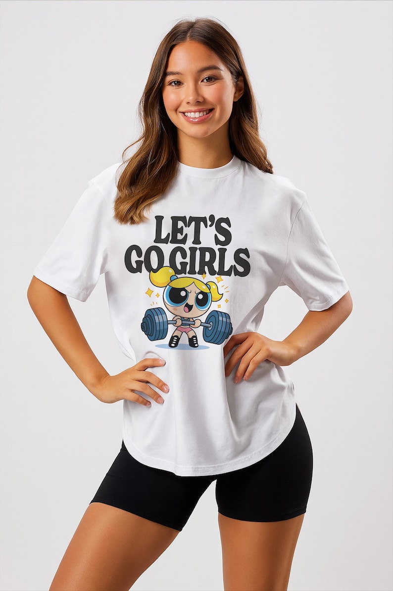 Let's Go Girls Powerpuff T-shirt – Women's Fitness Tee Bild 2