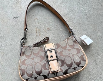 ¡EXTRAÑO! Vintage Y2K Coach Tan Hampton bolso de hombro nuevo con TAGS